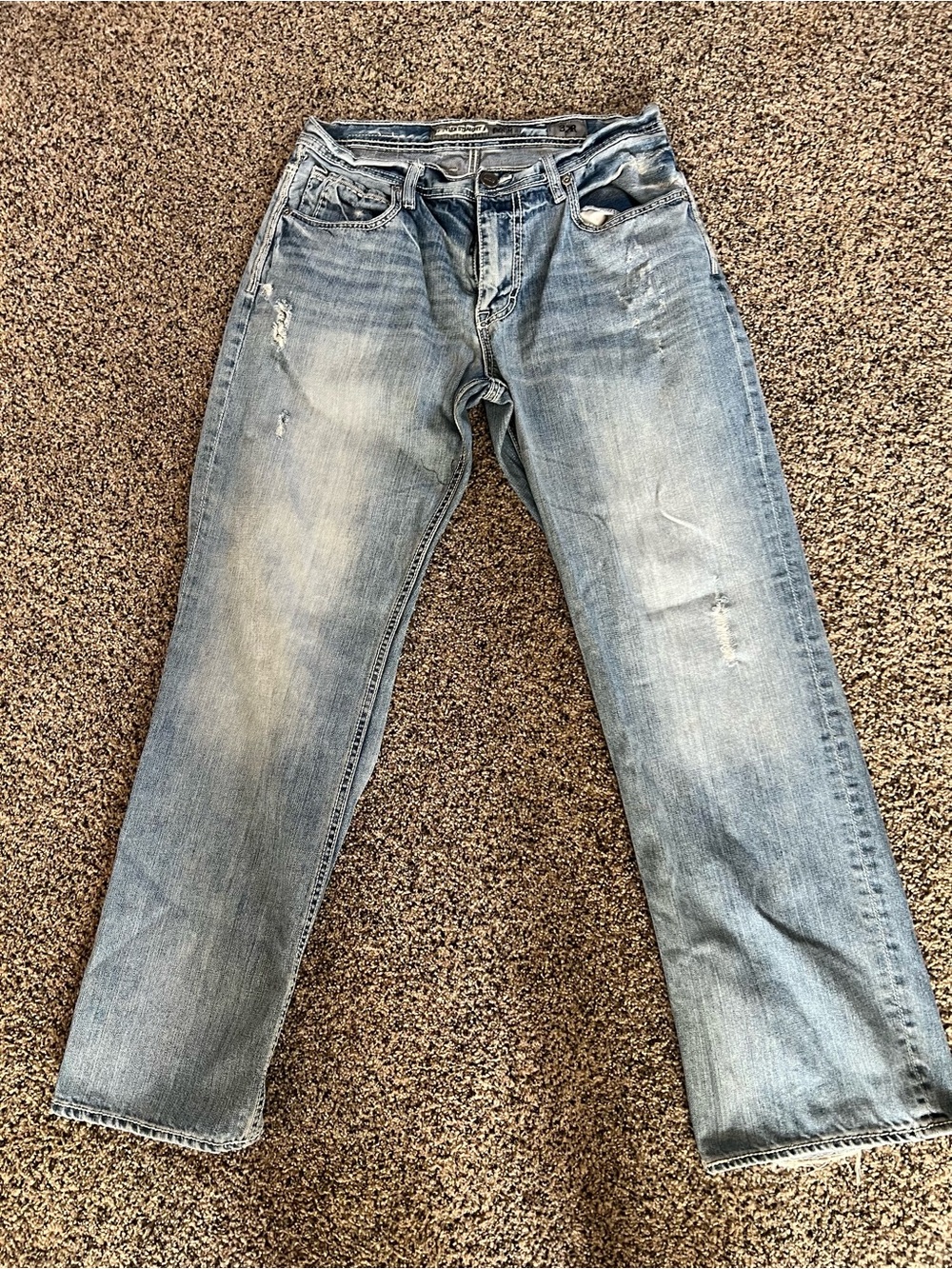 Men's BKE Buckle Classic Light Wash Blue Jeans - Casual Straight Fit 32R